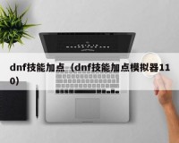 dnf技能加点模拟器_dnf最新110级加点模拟器